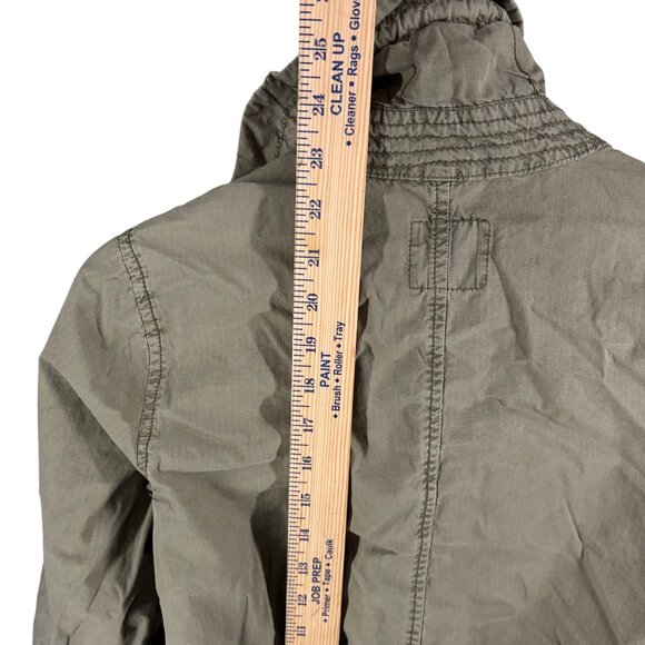 American Eagle Olive Green Cotton Utility Hooded Jacket Xs/Tp Lightweight Milita - Picture 7 of 7